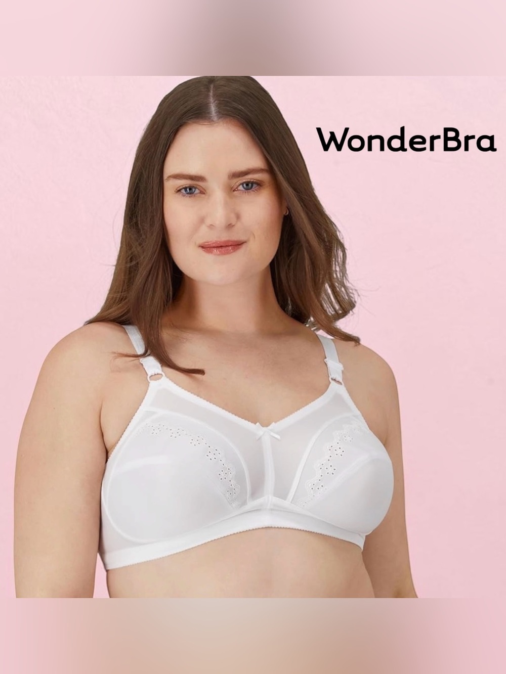 WonderBra, Classic Support Wireless Bra, White, 38D Wirefree Full Coverage